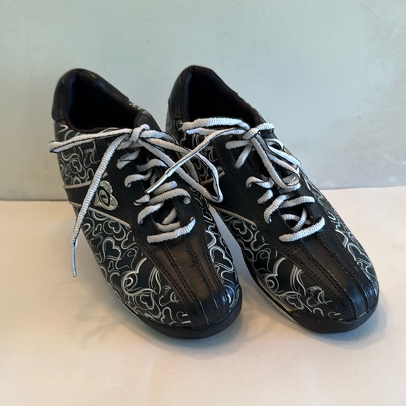 Dexter black and white Joan bowling sneakers heart patten slide rite sole 6 1/2 - Picture 14 of 14